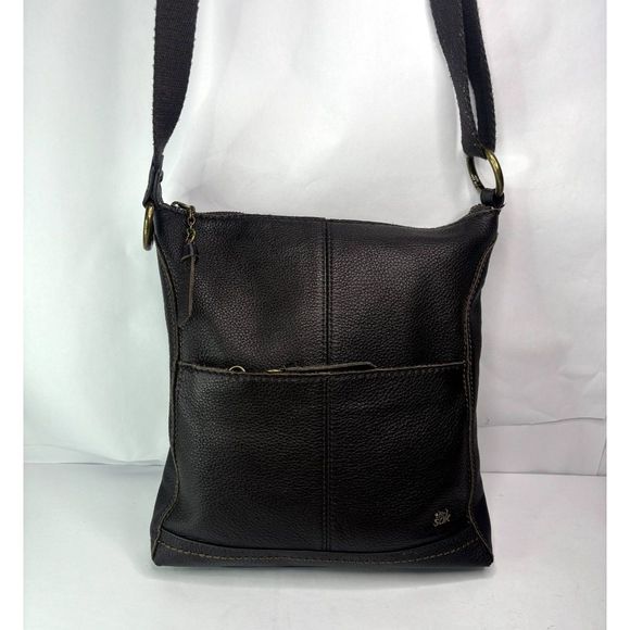 The Sak Iris Cocoa Pebbled Leather Crossbody Bag Purse Womens Brown - Picture 4 of 11